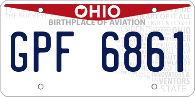 OH license plate GPF6861