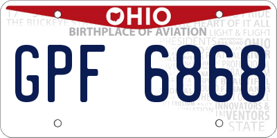 OH license plate GPF6868