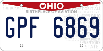 OH license plate GPF6869