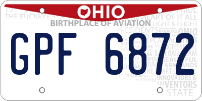 OH license plate GPF6872