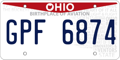 OH license plate GPF6874