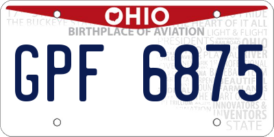 OH license plate GPF6875