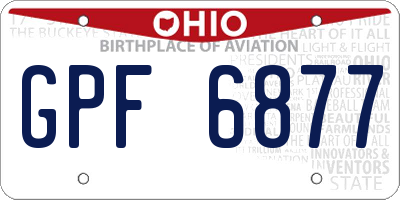 OH license plate GPF6877