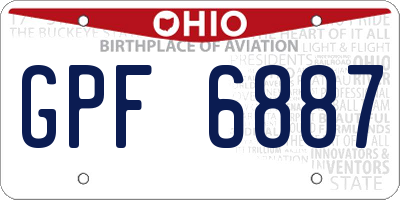 OH license plate GPF6887