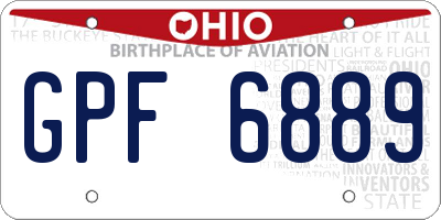 OH license plate GPF6889