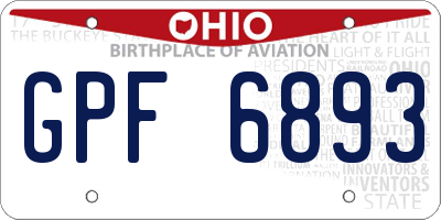OH license plate GPF6893