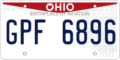 OH license plate GPF6896