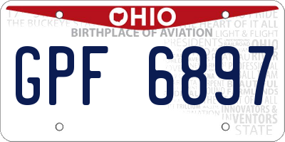 OH license plate GPF6897