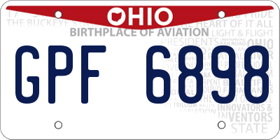 OH license plate GPF6898