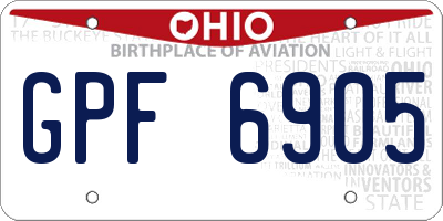 OH license plate GPF6905