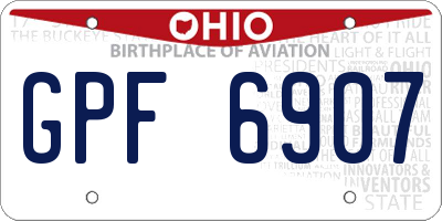OH license plate GPF6907