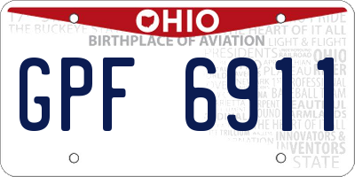OH license plate GPF6911