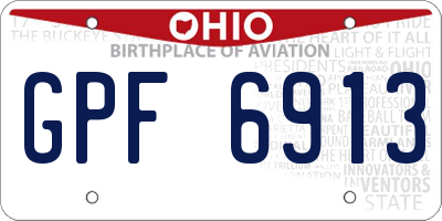 OH license plate GPF6913