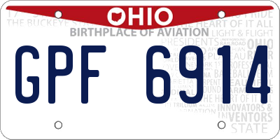 OH license plate GPF6914