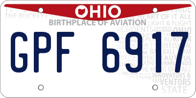 OH license plate GPF6917