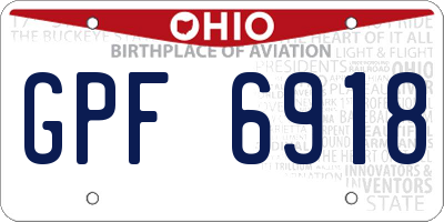 OH license plate GPF6918