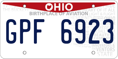 OH license plate GPF6923