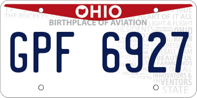 OH license plate GPF6927