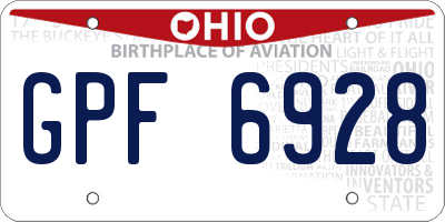 OH license plate GPF6928