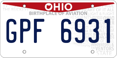 OH license plate GPF6931