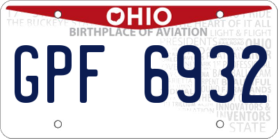 OH license plate GPF6932
