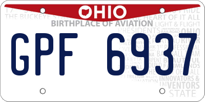 OH license plate GPF6937