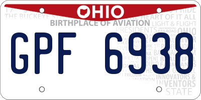 OH license plate GPF6938