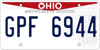 OH license plate GPF6944