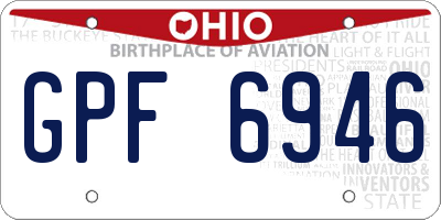 OH license plate GPF6946