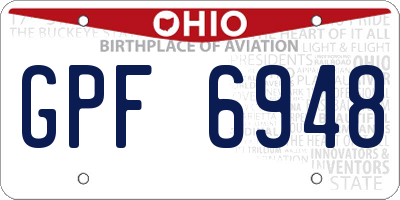 OH license plate GPF6948