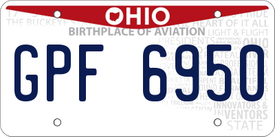 OH license plate GPF6950