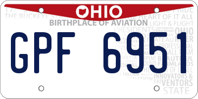 OH license plate GPF6951