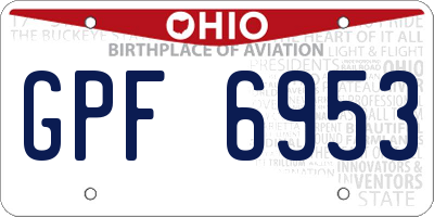 OH license plate GPF6953