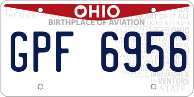 OH license plate GPF6956