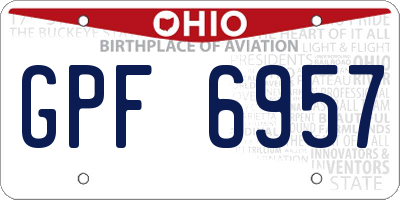 OH license plate GPF6957