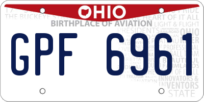 OH license plate GPF6961