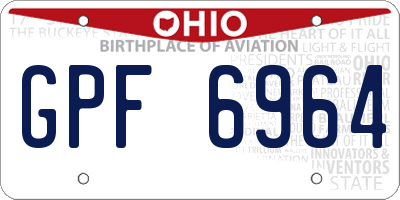 OH license plate GPF6964