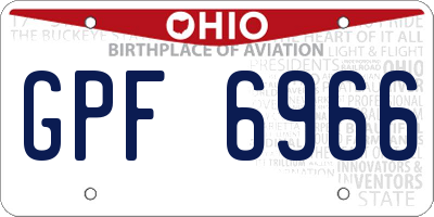 OH license plate GPF6966