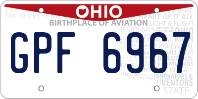 OH license plate GPF6967