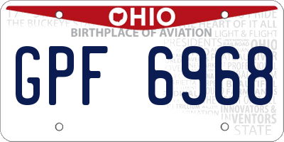 OH license plate GPF6968