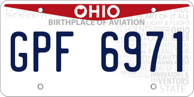 OH license plate GPF6971