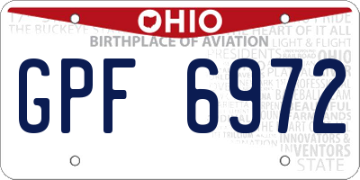 OH license plate GPF6972