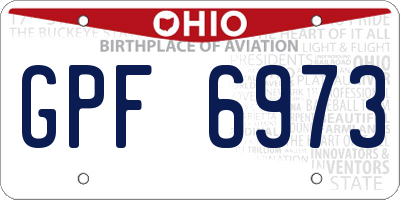 OH license plate GPF6973