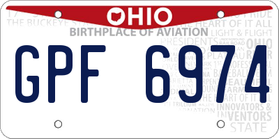 OH license plate GPF6974