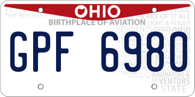 OH license plate GPF6980