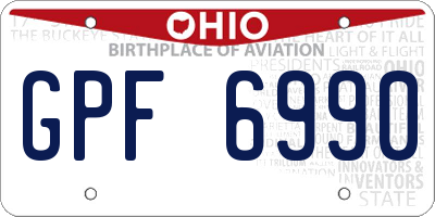 OH license plate GPF6990
