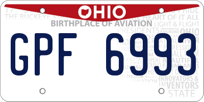 OH license plate GPF6993