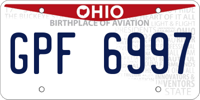 OH license plate GPF6997