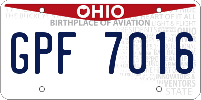 OH license plate GPF7016