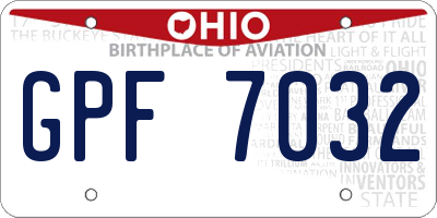 OH license plate GPF7032